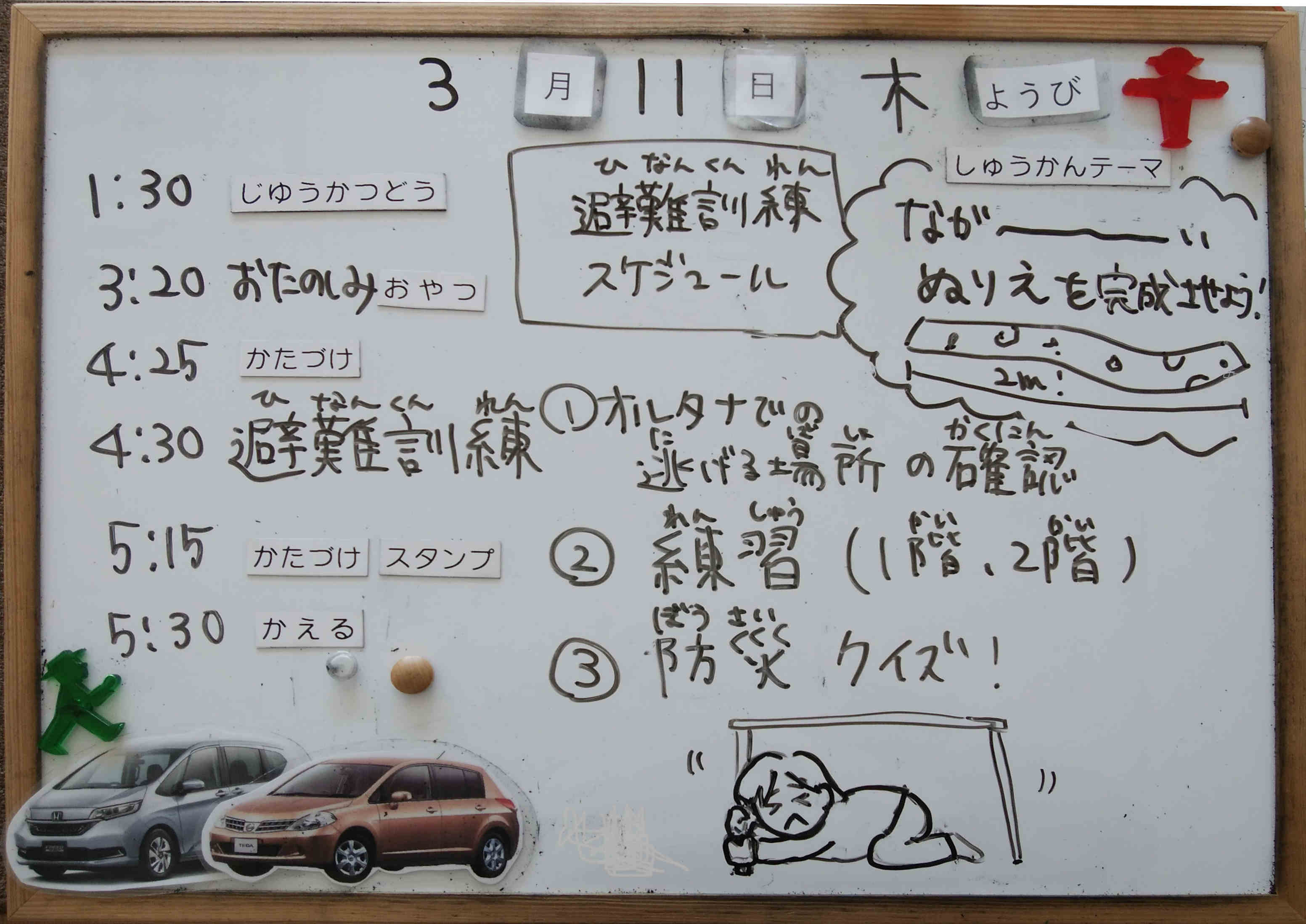 防災訓練ボード(ブログ)